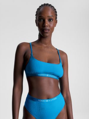 Tonal Logo Bikini Bralette, Blue