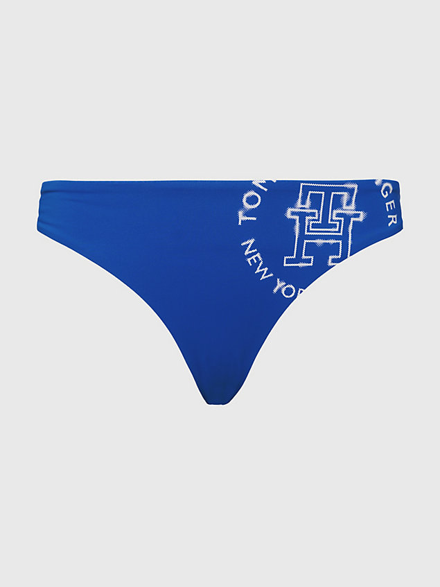 blue dół od bikini z logo z efektem rozmycia dla kobiety - tommy hilfiger