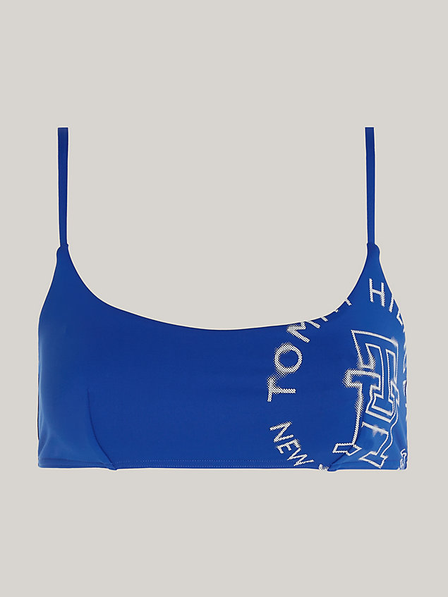 blue hilfiger logo bralette met spaghettibandjes voor dames - tommy hilfiger