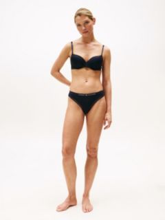 Tonal Lace Demi-Cup Bra — Blue 2