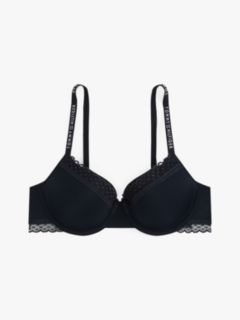 Tonal Lace Demi-Cup Bra — Blue 7