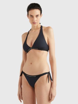 Bikinibroekje met strikbandjes en logo | ZWART | Hilfiger