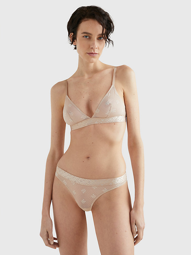 MISTY BLUSH TH Monogram Lace Thong for women TOMMY HILFIGER