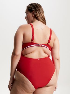 Tommy hilfiger one sale piece swimsuit red