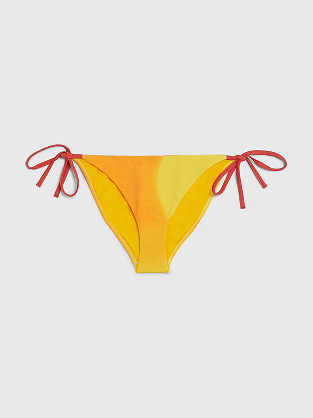orange tommy hilfiger x andy warhol bikinihose mit sonnenuntergangs-print für damen - tommy hilfiger