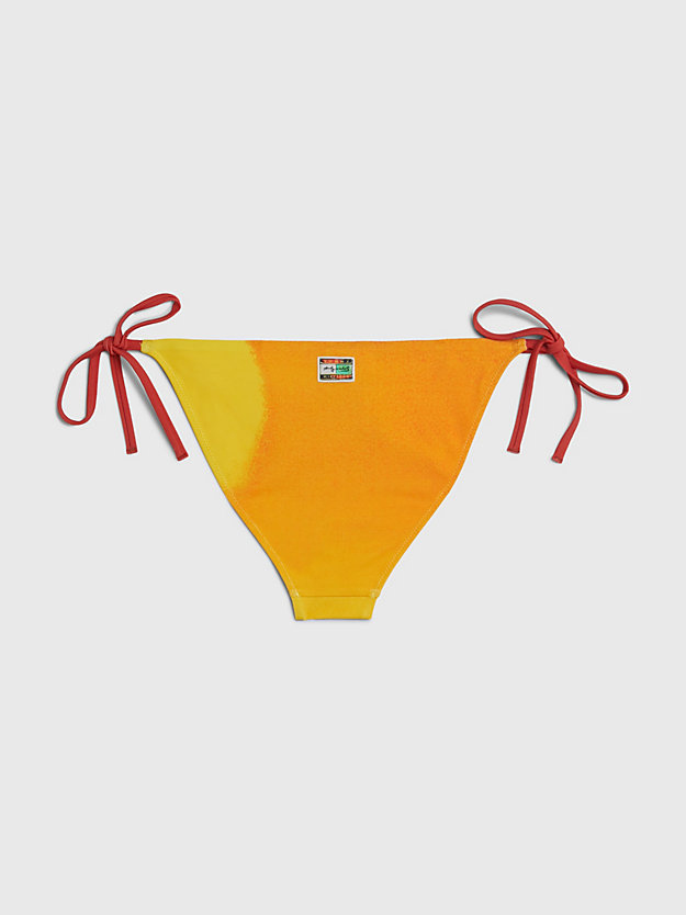 orange tommy hilfiger x andy warhol bikinihose mit sonnenuntergangs-print für damen - tommy hilfiger