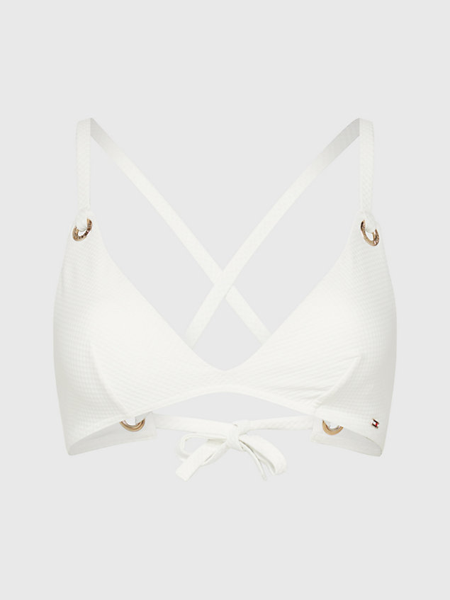haut de bikini triangle resort texturé white pour femmes tommy hilfiger