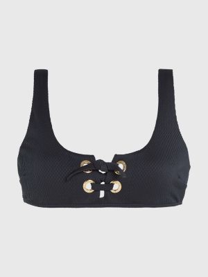 blue bikinibralette met eyelets en textuur voor dames - tommy hilfiger
