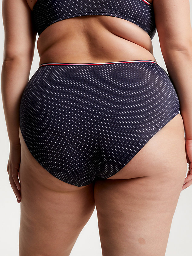 blue global stripe high rise print bikini bottoms for women tommy hilfiger