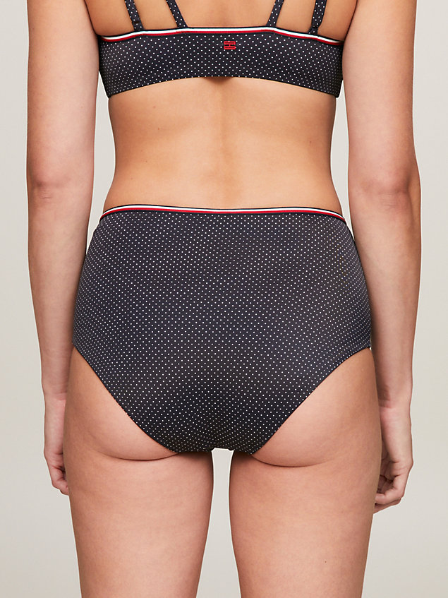 blue global stripe high rise print bikini bottoms for women tommy hilfiger