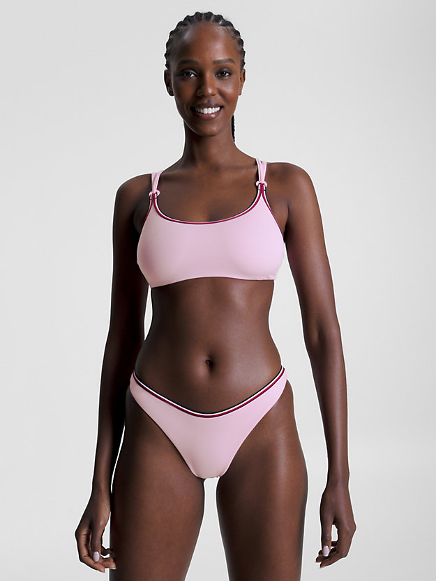 rosa global stripe cheeky fit bikinihose für damen - tommy hilfiger