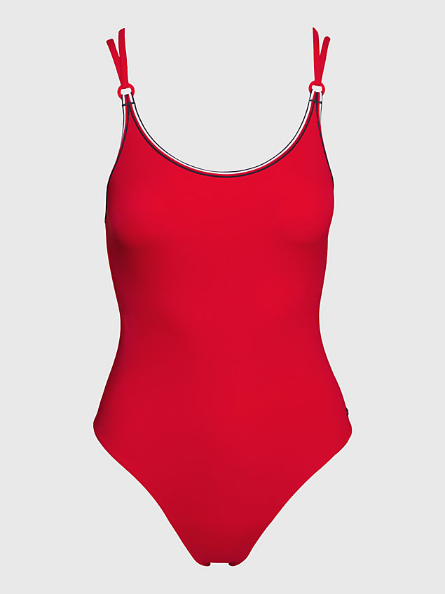 red global stripe badeanzug für damen - tommy hilfiger