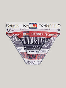 purple tommy jeans x aries sheer mid rise logo print briefs for women tommy jeans