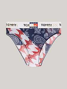 violett tommy jeans x aries mittelhoher slip mit logo-print für damen - tommy jeans