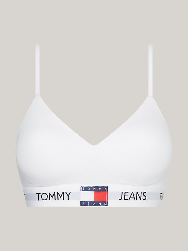 white heritage logo push-up bralette for women tommy jeans