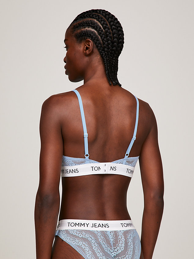 bralette heritage push-up con relleno blue de mujer tommy jeans