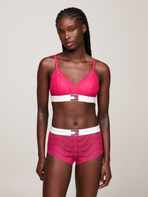 pink heritage hipster-slip aus spitze für damen - tommy jeans