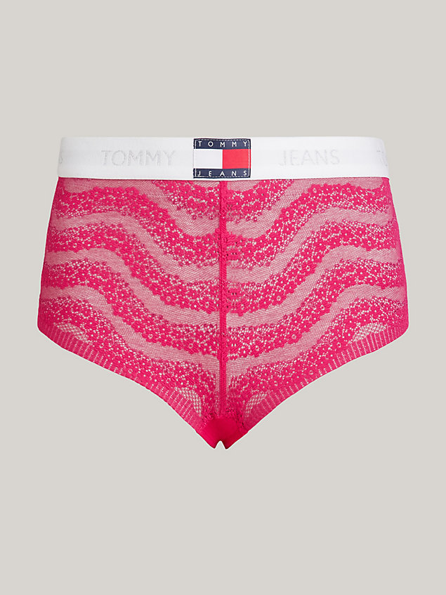pink heritage hipster-slip aus spitze für damen - tommy jeans