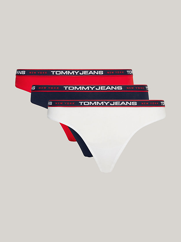 rood set van 3 strings met new york-logomotief voor dames - tommy jeans