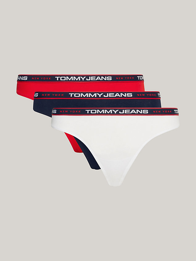 pack de 3 tangas new york con inscripción red de mujer tommy jeans