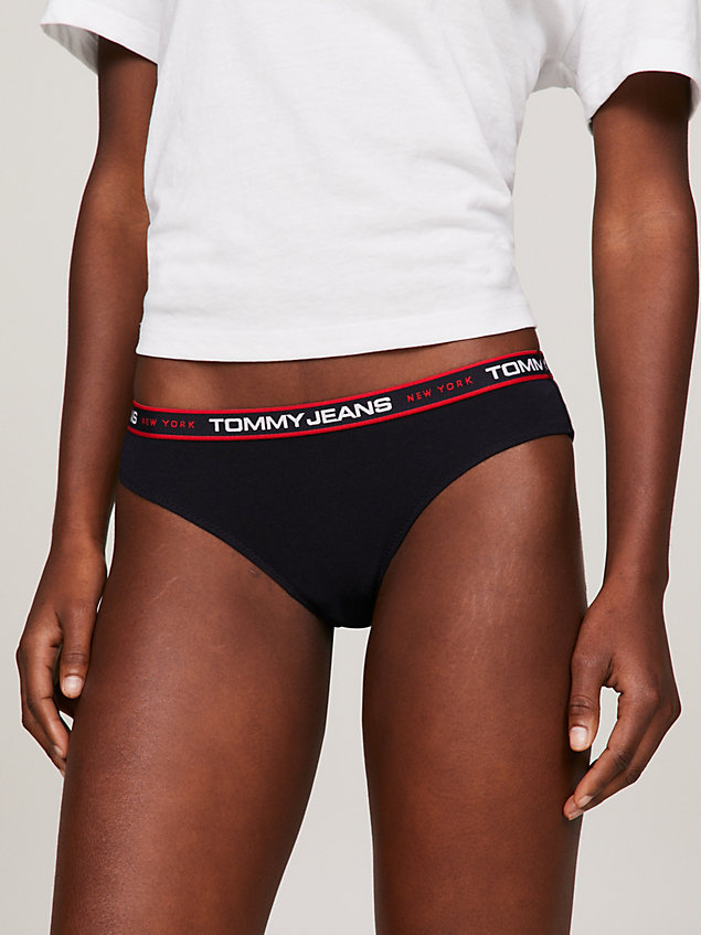 black new york set van 3 slips met repeat-logo voor dames - tommy jeans
