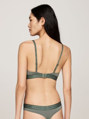 reggiseno a triangolo th established verde da donne tommy hilfiger