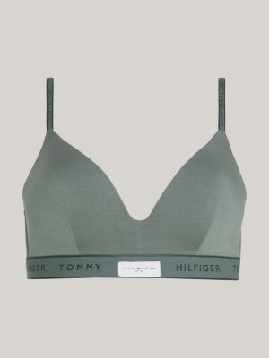 reggiseno a triangolo th established verde da donne tommy hilfiger