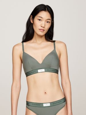 reggiseno a triangolo th established green da donne tommy hilfiger