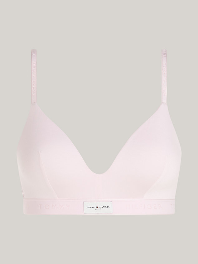 pink th established lightly lined triangle bra for women tommy hilfiger