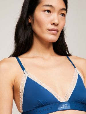 Triangle bra with blue lace Gigi