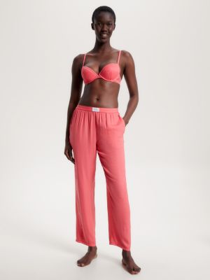 Push-up bh met vulling en gebloemd kant, Roze