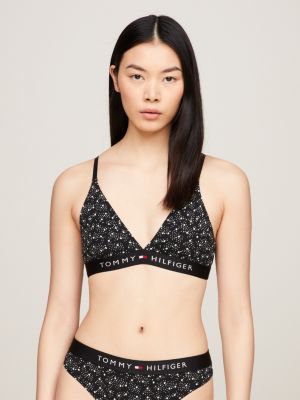 Tommy hilfiger Floral Lace Unlined Triangle Bra Black