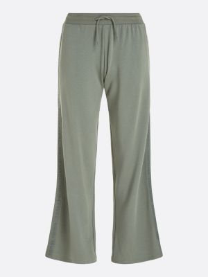 pantalón de pijama con cordón e inscripción verde de mujeres tommy hilfiger