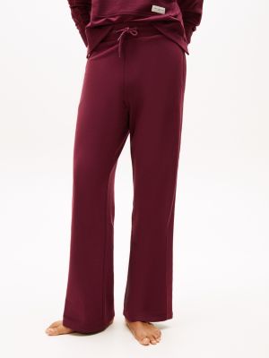 pantalon de pyjama hilfiger logo à cordon violet pour femmes tommy hilfiger