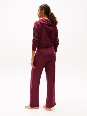 pantalon de pyjama hilfiger logo à cordon violet pour femmes tommy hilfiger
