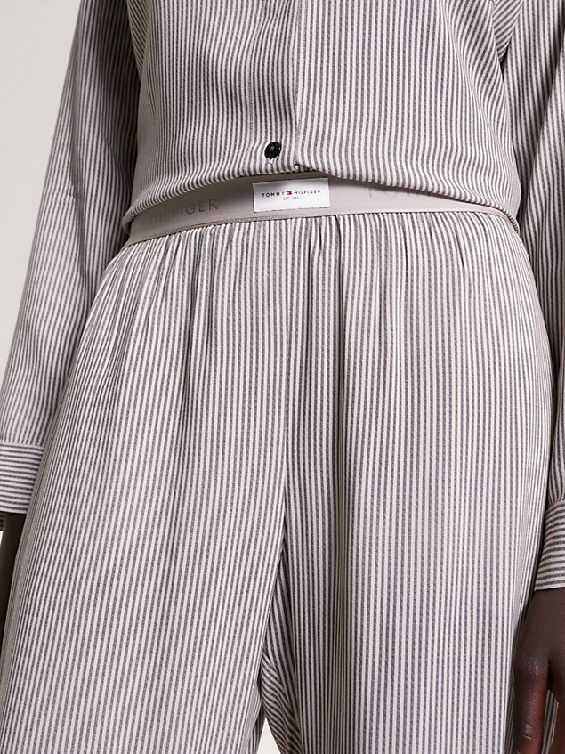 black th established woven stripe pyjama bottoms for women tommy hilfiger