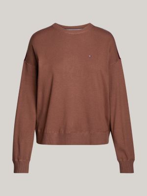 Lounge sweatshirt met signaturestreep Bruin Tommy Hilfiger