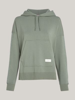 green hilfiger logo pyjama hoody for women tommy hilfiger