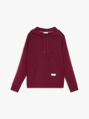fioletowy bluza od piżamy z kapturem i logo hilfiger dla kobiety - tommy hilfiger