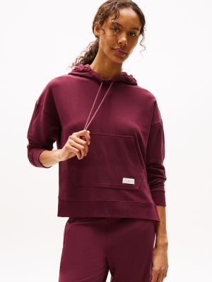 purple hilfiger logo pyjama-hoodie für damen - tommy hilfiger