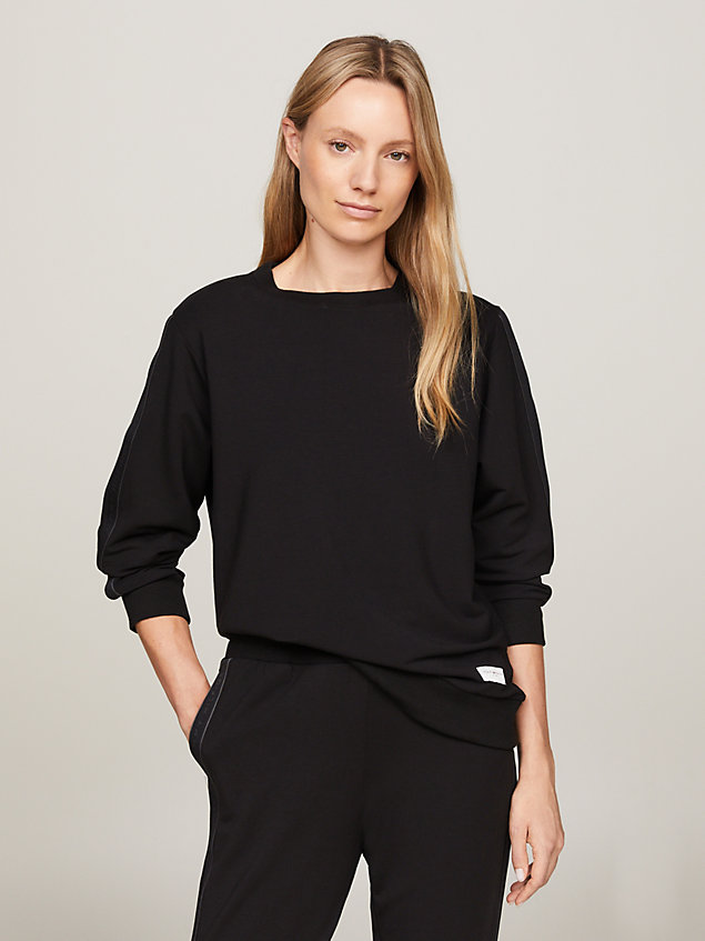black th established lounge sweatshirt for women tommy hilfiger