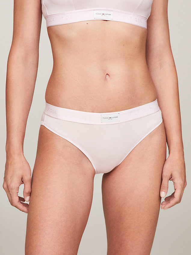 pink th established tonal logo waistband briefs for women tommy hilfiger