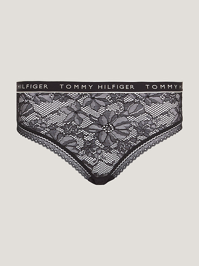 braguitas de encaje floral con cintura alta black de mujer tommy hilfiger
