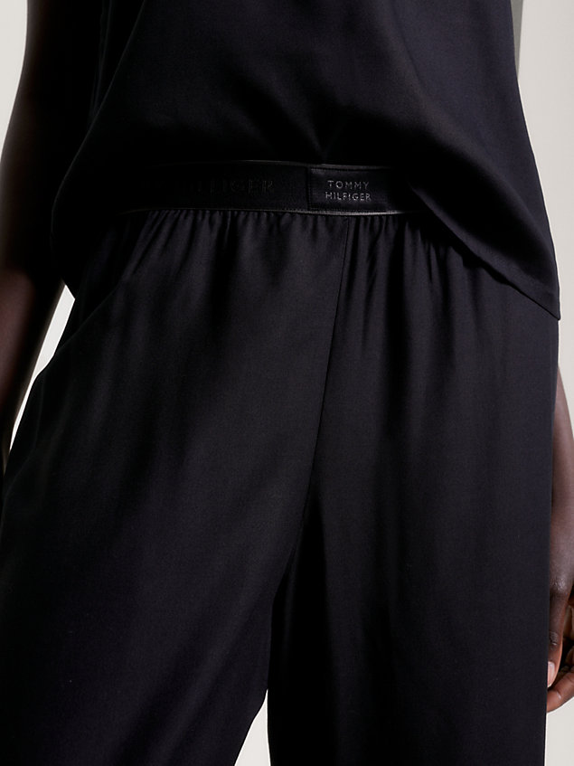 pyjama avec caraco à bordure en dentelle black pour femmes tommy hilfiger