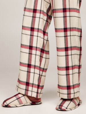 Cadeauset met flanellen pyjama en pantoffels Bruin Tommy Hilfiger