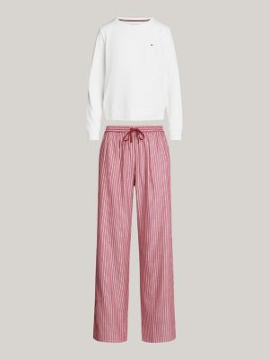 rot original pyjama und hausschuhe im geschenkset für damen - tommy hilfiger