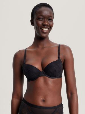 Tommy hilfiger Lace Detail Balconette Bra Black