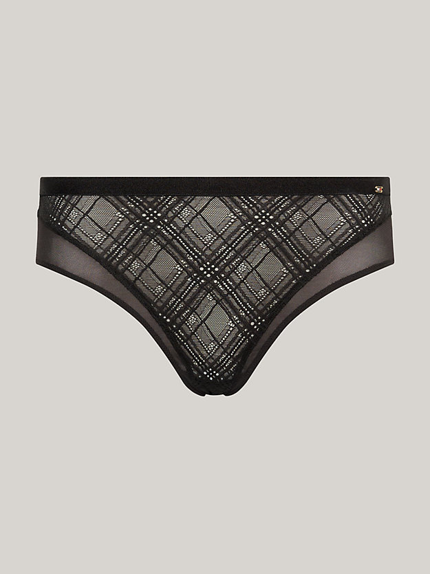 Elevated Geo Lace Hipster Briefs, Black