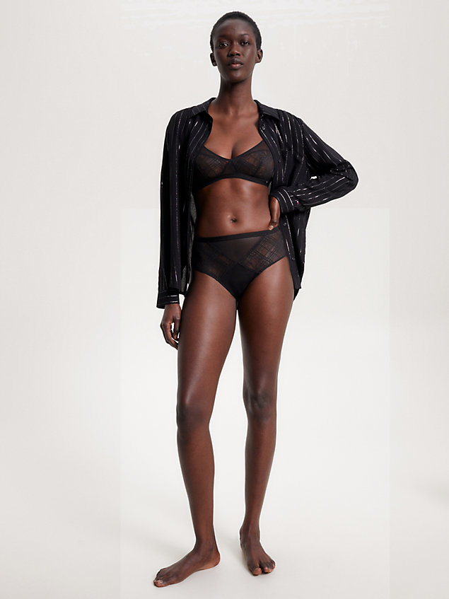 culotte elevated en dentelle géométrique black pour femmes tommy hilfiger
