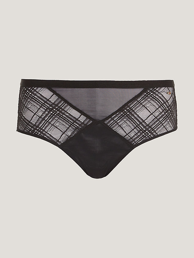 black elevated high rise geo lace briefs for women tommy hilfiger
